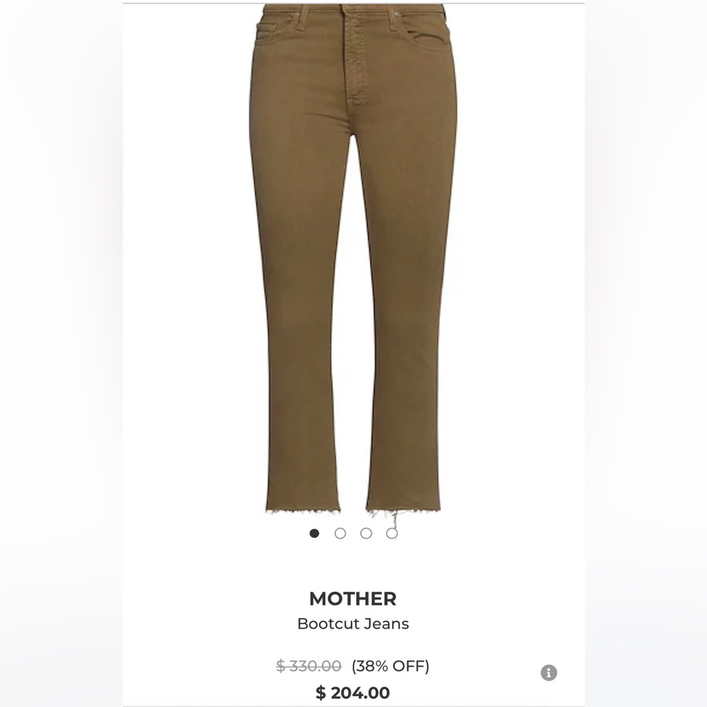 NWT Mother Jeans Size 32 the insider in Green